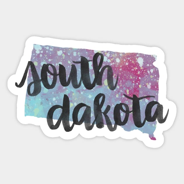 south dakota - calligraphy and abstract state outline Sticker by randomolive